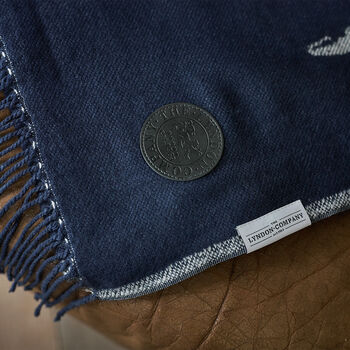 Stag Navy Faux Cashmere Throw 140x180, 3 of 5