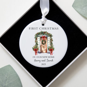 Personalised First Christmas New Home Ceramic Decoration, 3 of 4