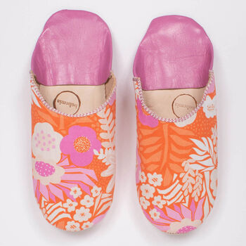 Margot | Women's Cotton And Leather Patterned Slippers, 6 of 8