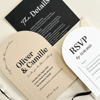 Camille Almond Arch Wedding Invitations, 2 of 3