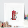 Personalised British Telephone Box Print For Kid's Room, thumbnail 1 of 9