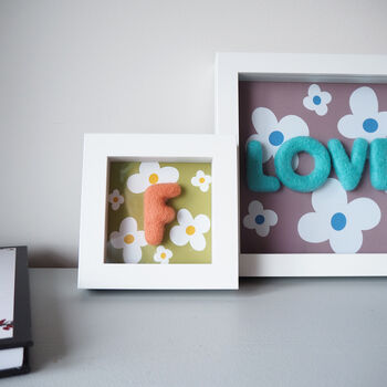 Mini Box Frame Letter And Daisy Print, 4 of 12