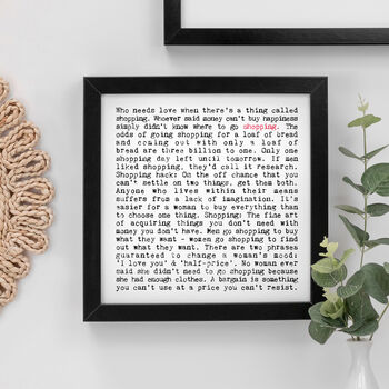 Shopping Quotes Gift Print For Her, 2 of 9