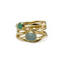 Aqua Chalcedony And Chrysoprase Statement Gold Ring, thumbnail 6 of 8