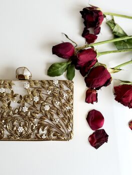 Melbourne Rectangle Brass And Mop Clutch, 4 of 10