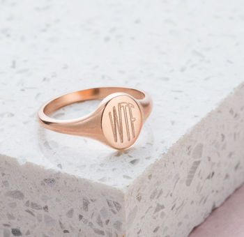 Personalised Engraved Initials Signet Ring, 2 of 6