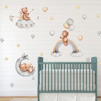 Cute Bears Scenes Baby’s Nursery Wall Decor, 5 of 6