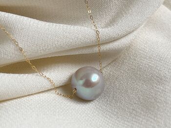 'Ginto' Real Gold Single Pearl Necklace, 10 of 12