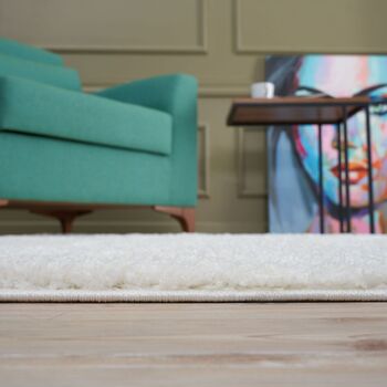 The Rugs Plain White Shaggy Rug, 6 of 8