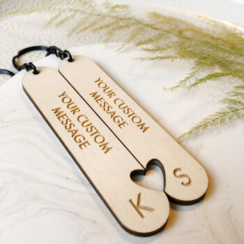 Personalised Custom Message Keyring Set, 2 of 5