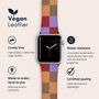Multi Colour Check Vegan Leather Apple Watch Band, thumbnail 2 of 7