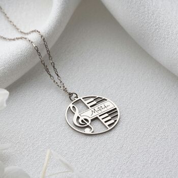 Personalised Treble Clef Name Necklace, 5 of 11