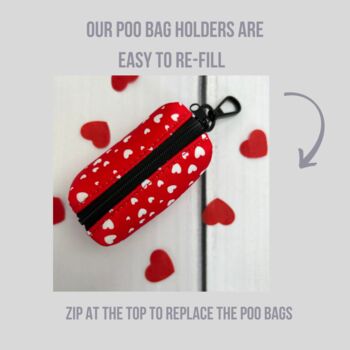 Red Valentine Heart Dog Poo Bag Holder, 2 of 6