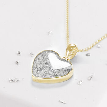 Ashes Memorial Inlaid Heart Necklace, 5 of 12