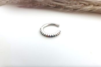 Silver Rainbow Hoop Earring Set , Silver Huggie Earrings , Free Personalised Pouch, 6 of 7