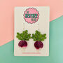 Turnip Glitter Earrings, thumbnail 1 of 3