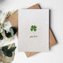 Classic Good Luck Clover Plantable Seed Paper Card, thumbnail 1 of 2