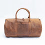 Hunter Leather Travel Duffle Bag Holdall With Personalised Luggage Tag, thumbnail 3 of 6