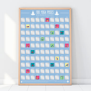 Personalised Framed 100 Yoga Poses Scratch List, 2 of 4