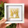 Framed Personalised 50th Golden Wedding Paper Cut Art, thumbnail 1 of 10