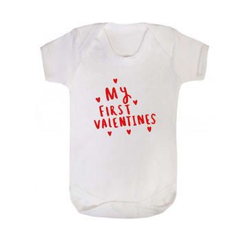 'My First Valentine's' Babygrow Body Vest, 7 of 8