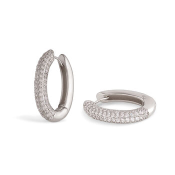 Violet Oval Cubic Zirconia Hoop Earrings, 2 of 2