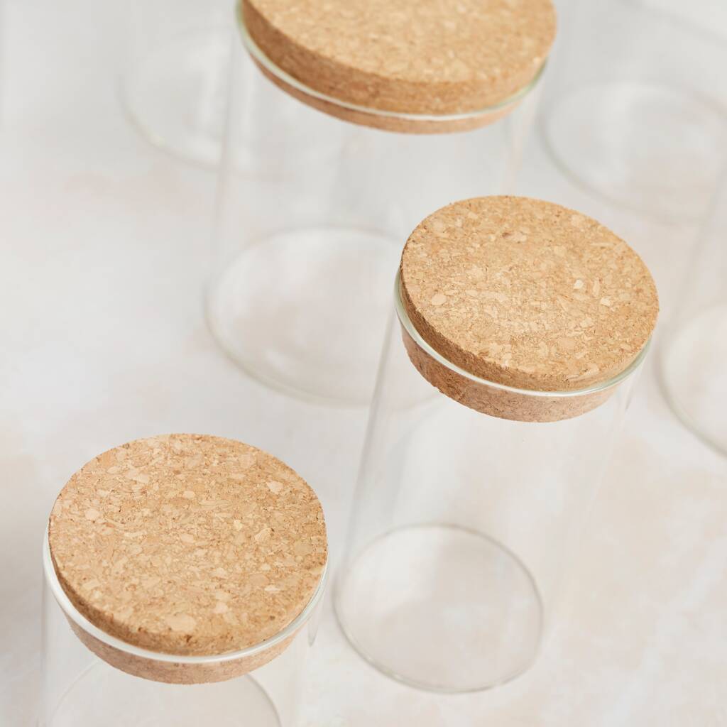 Glass Jar With Cork Lid 6cm Set Of Two By Tabitha Eve