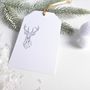 White Christmas Gift Tags Geometric Deer, thumbnail 1 of 2