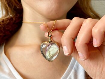 Gold Heart Locket Necklace For Gemstones, 3 of 9