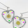 Heart Earrings With Daisies And Colourful Crystals In Gold Or Silver, thumbnail 9 of 12
