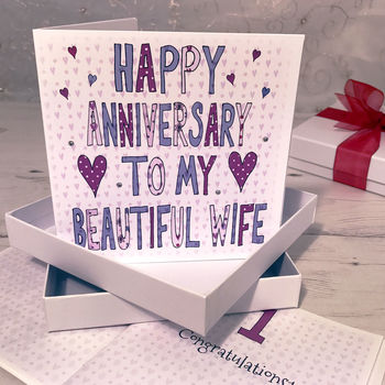 Personalised Wife Anniversary Book Card, 3 of 7