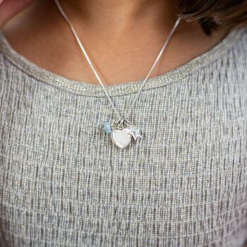 Childs Silver Heart Locket Personalised With Birthstone, 2 of 12
