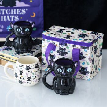 Cute And Creepy Cat Print Rounded Halloween Mug, 3 of 3