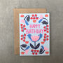 Floral Happy Birthday Greetings Card, thumbnail 3 of 3