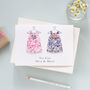 Liberty Print New Baby Twins Personalised Card, thumbnail 3 of 4