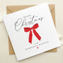 Christmas Card For Wife / Husband: Festive Red Bow And Red Heart Design, thumbnail 10 of 12