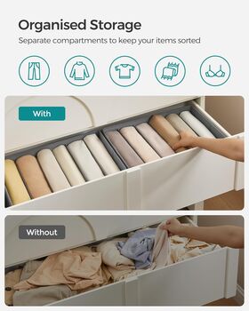 Drawer Organiser Set Six Compartment Boxes, 3 of 7