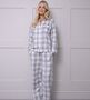 Ladies Brushed Woven Grey Check Pyjama, thumbnail 1 of 2
