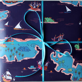 Fantasy Map Illustrated Wrapping Paper, 3 of 4
