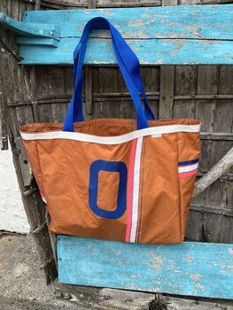 Blooper Large Upcycled Sailcloth Beach Bag, 4 of 5