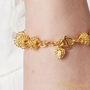 Filigree Heart Charm Ball Gold And Silver Bracelet, thumbnail 4 of 9