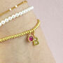 Personalised Gold Plated Beaded Birthstone Bracelet, thumbnail 3 of 10