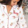 Women's Personalised Christmas Santa Print Pyjamas, thumbnail 1 of 12
