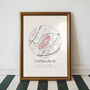 Catalunya F1 Print, Spain Formula One Track Circuit Poster, thumbnail 2 of 3