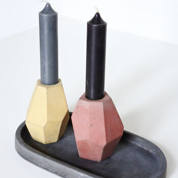 Sustainable Concrete Geometric Candle Stick Holder, 10 of 12