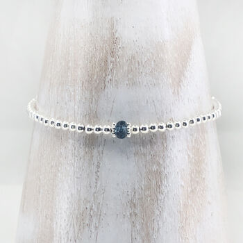 Silver London Blue Topaz December Birthstone Bracelet, 2 of 10