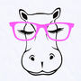 Kids Personalised Hippo In Glasses T Shirt, thumbnail 3 of 5