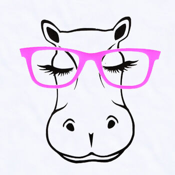 Kids Personalised Hippo In Glasses T Shirt, 3 of 5
