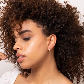 Premium 9ct Gold Leaf Twist Hoop Earrings, 4 of 4