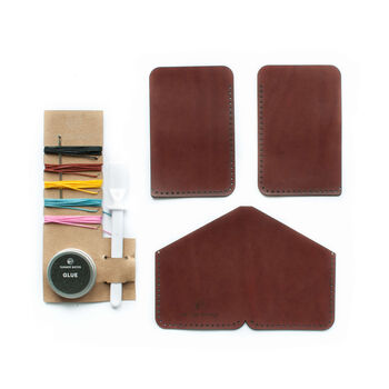 Personalised Leather Card Holder Kit Be The Maker, 6 of 9